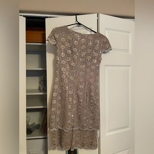 Taupe lace, and sequin dress size medium